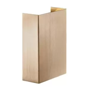 Image of Fold 10cm LED Outdoor Up Down Wall Lamp Brass, IP54, 3000K