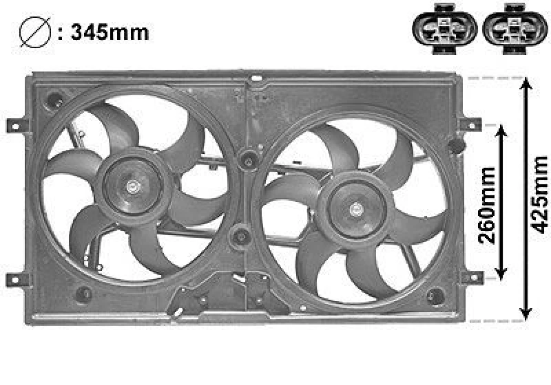 Image of VAN WEZEL Fan, radiator VAN WEZEL 5875749