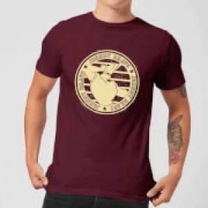 image of Johnny Bravo Sports Badge Mens T-Shirt - Burgundy - M