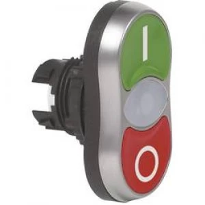 Image of Double head pushbutton Front ring PVC chrome plated Black