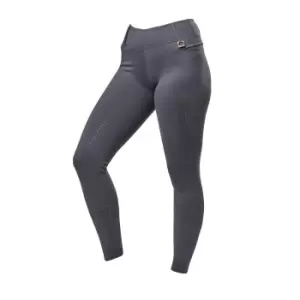 image of Dublin Womens/Ladies Cool It Everyday Horse Riding Tights (12 UK) (Dark Grey)