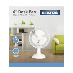Image of Status Portable 6" Desk Fan, White