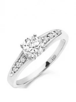 image of Beaverbrooks 9Ct White Gold Cubic Zirconia Ring