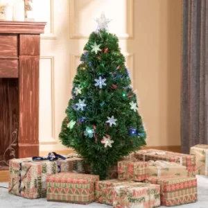 Image of Prelit Fibre Optic Artificial Christmas Tree 120cm, Green