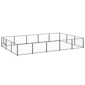 Image of Vidaxl Dog Kennel Black 15 M Steel