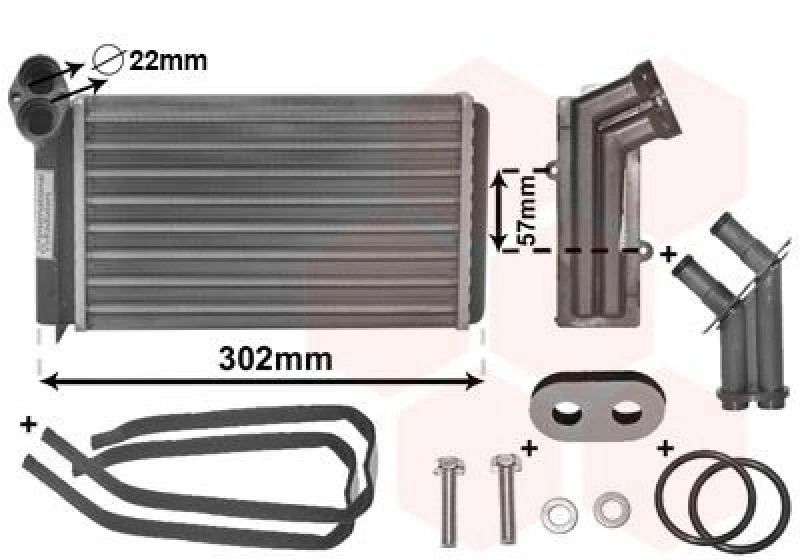 Image of VAN WEZEL Heater matrix VAN WEZEL 58006201