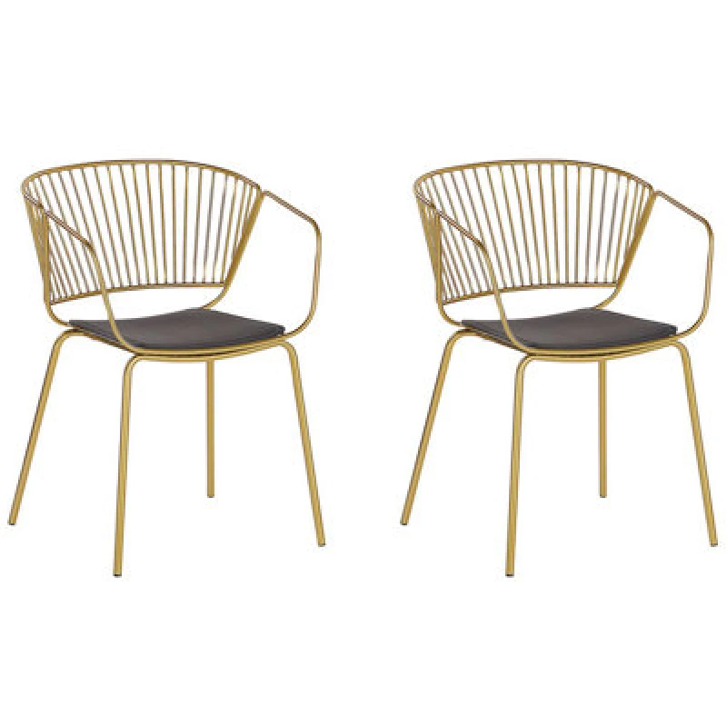 Image of Beliani Set Of 2 Dining Chairs Rigby Metal Gold