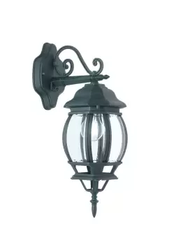 Image of SANTIAGO Outdoor DOWN Wall Lanterns Black, Green, IP44 25x46x15.5cm