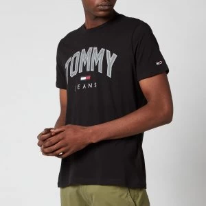 Image of Tommy Jeans Mens Shadow Print Logo T-Shirt - Black - L