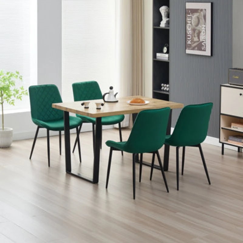Image of Outdoor Living (NW) Ltd Colorado Dining Table With 4 Green Amelia Chairs