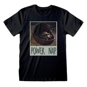 image of The Mandalorian - Power Nap Mens Large T-Shirt - Black