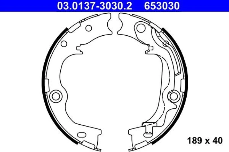 Image of ATE 03.0137-3030.2 Handbrake Shoes with lever Brake Shoe Set,parking brake (1419)