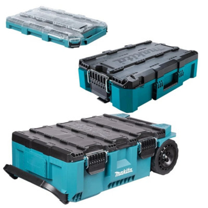 Image of Makita 3 Piece MakTrak Rolling Tool Chest, Medium Box & Medium Organiser Kit MAKKIT92