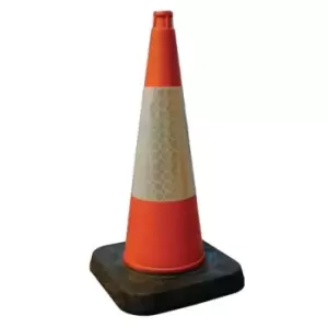 Image of One Piece Orange Traffic Cone with Reflective Sleeve - 740mm High