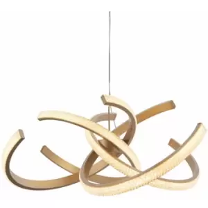 Image of Led Ceiling Pendant Light Fitting - Satin Gold & Acrylic Reflective Diffuser