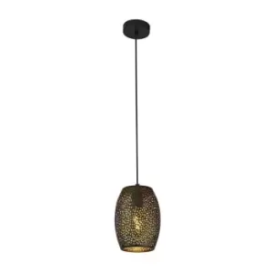 image of Netlighting Search Light Eu - Laser 1 Light Pendant, Black and Gold