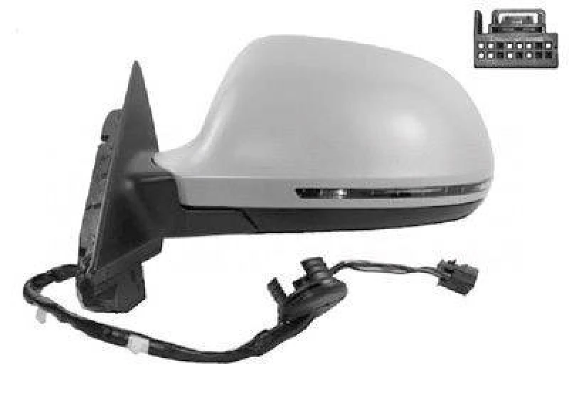 Image of VAN WEZEL 0327807 Wing mirror * HAGUS * Left, Heatable, primed Outside Mirror (50)