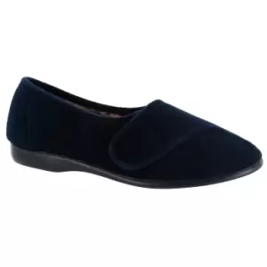 image of GBS Womens/Ladies Audrey Touch Fasten Slippers (2 UK) (Navy)