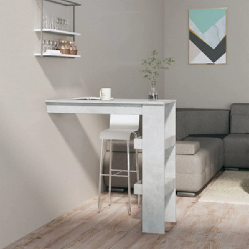 Image of VIDAXL Vidaxl - Wall Bar Table Concrete Grey 102x45x103.5cm Engineered Wood 8720286966037