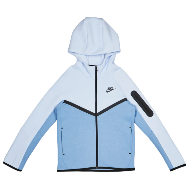 Image of Nike Tech Fleece|fleece|Tech Kid's Hoodies - Blue - Size XS - Poly Fleece