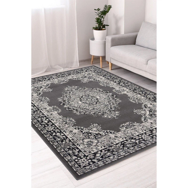 Image of Melrose Colorama Traditional Design Grey Area Livingroom Rug 120/170Cm