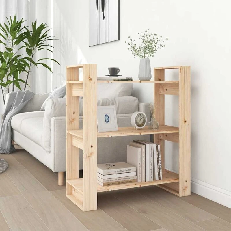 Image of VIDAXL Book Cabinet/Room Divider 80x35x91cm Solid Wood Pine Vidaxl 8720286905371