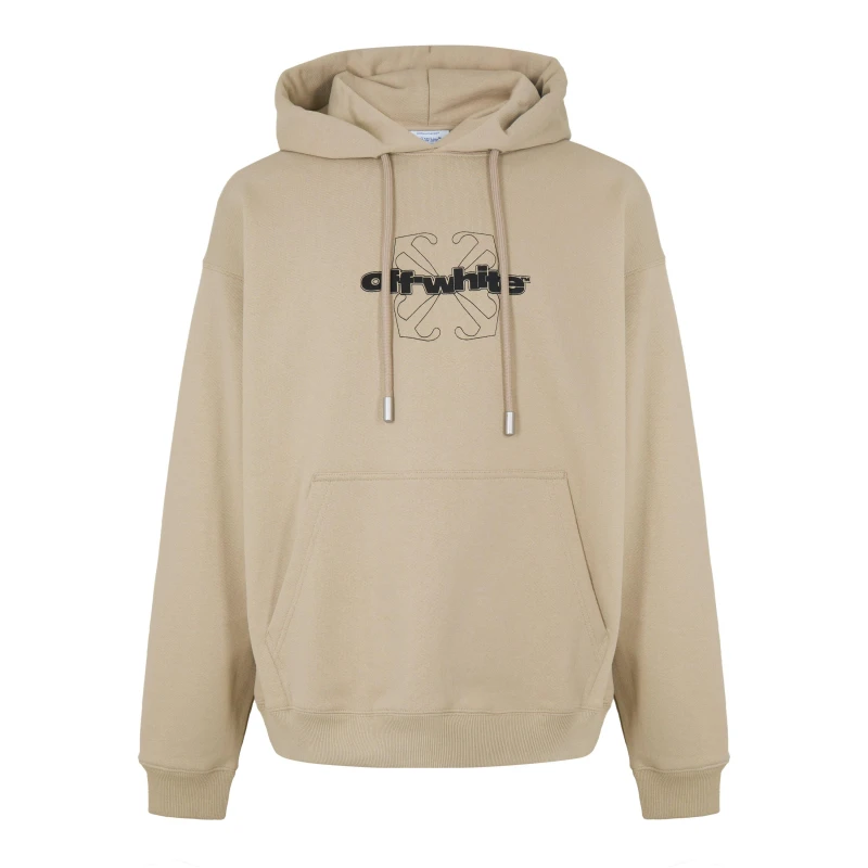 Image of Off White Mens Fortune Arrow Sketch Pull Over Hoodie Brown/Black male XS