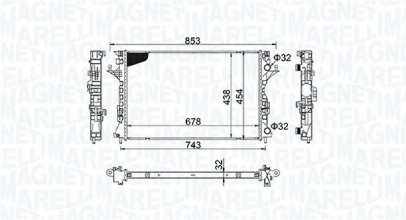Image of MAGNETI MARELLI Engine radiator MAGNETI MARELLI 350213152200