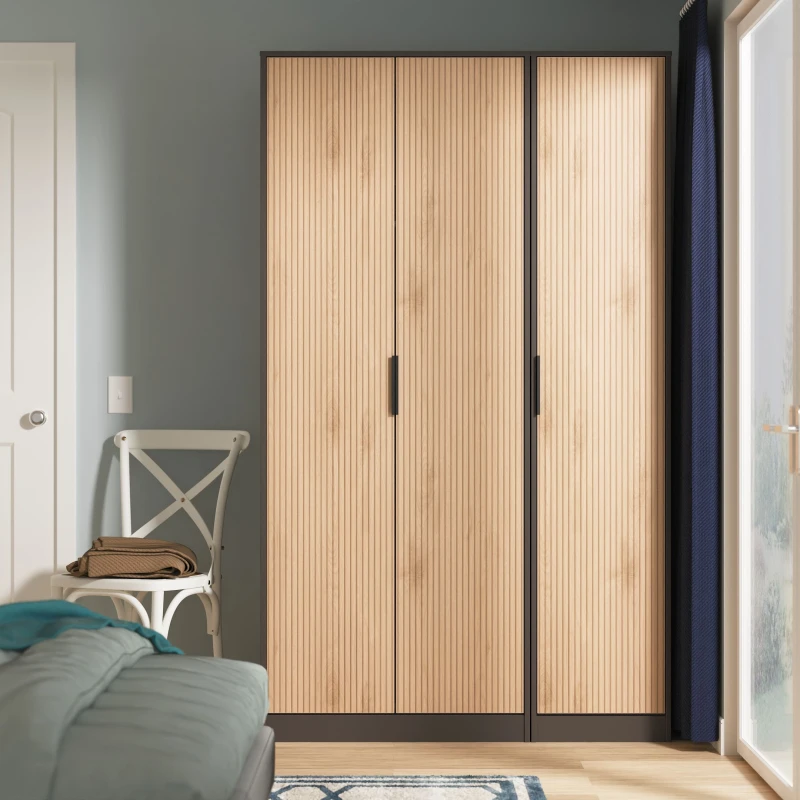 Image of Ready Assembled 2 U Fuji 3 Door Wardrobe (Ready Assembled) in Grey Grey Unisex