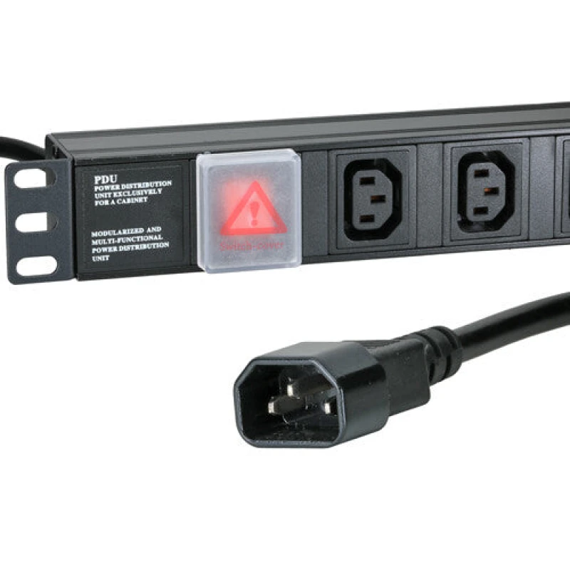 Image of Cablenet Cablenet 12 Way IEC - C13 Vertical 1u PDU with IEC - C14 3m Feed IEC12VC14