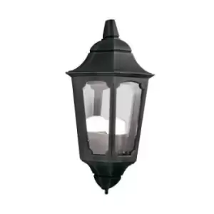 image of Parish 1 Light Outdoor Wall Half Lantern Light Black IP44, E27