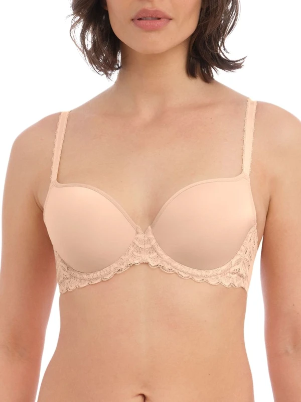 Image of Wacoal Womens Raffine Underwired Contour Bra in Nude Size: 30D Nude Female 30D