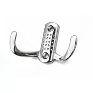 Image of Double Hat Coat Hanger Hook Door Wall Bath Small - Colour Chrome - Pack of 10