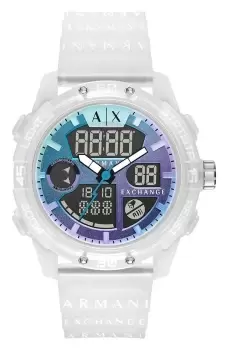 Image of Armani Exchange Clear Silicone Strap Watch