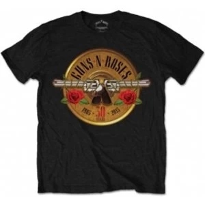 image of Guns N Roses 30th Photo Logo Mens Black T Shirt: Small