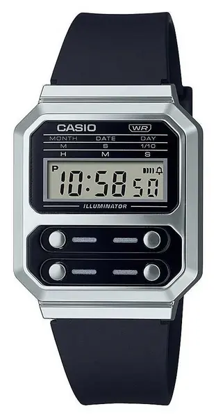 image of Casio A100WEF-1AEF Vintage A-100 Digital Black Resin Watch