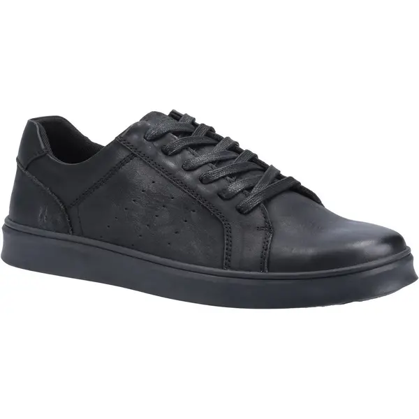 Image of Hush Puppies Mens Mason Leather Lace Up Casual Trainers Shoes - UK 7 Black male GDE2455BLK7