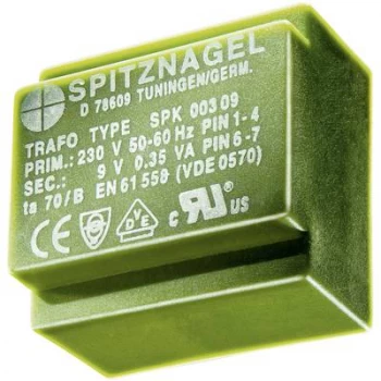 Image of PCB mount transformer 1 x 230 V 1 x 12 V AC 0.35 VA 29 mA