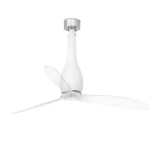 Image of Eterfan Matt White, Transparent Ceiling Fan With DC Motor Smart - Remote Included