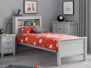 image of Julian Bowen Maine Bookcase 3ft Single Dove Grey Wooden Bed Frame