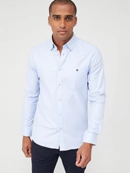 Image of Ted Baker Long Sleeved Oxford Shirt - Blue, Size 4, Men