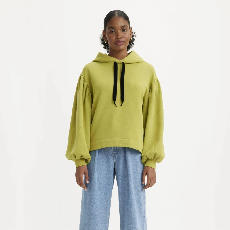 Image of Levis Levis Akane Rusched Hoodie Moss - Green Green 8
