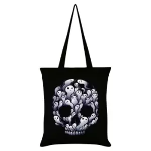 image of Grindstore Skull Tote Bag (One Size) (Black/White)