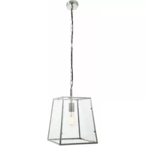 Image of Ceiling Pendant Light Bright Nickel & Clear Glass 40W E27 Dimmable e10263