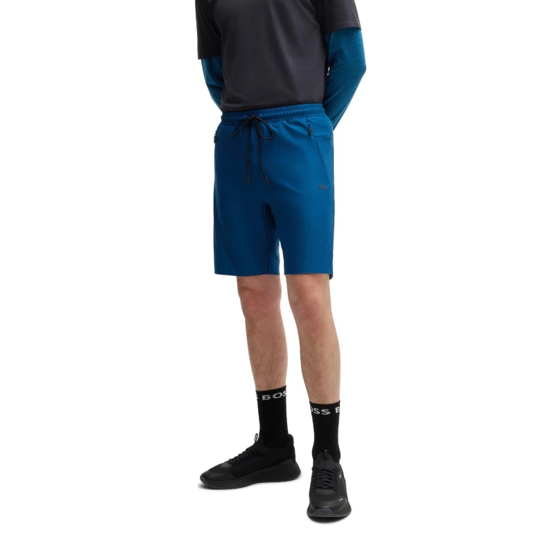 Image of Boss Mens Headlo Active Fleece Jogger Shorts Open Blue male XS