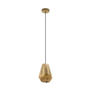 image of Eglo Angular Brass Mesh Pendant