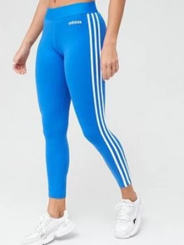 image of adidas Essentials 3 Stripe Leggings - Blue, Size 2Xs, Women