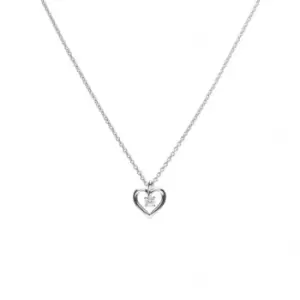 Diamonfire Silver White Zirconia Open Heart Pendant P4637