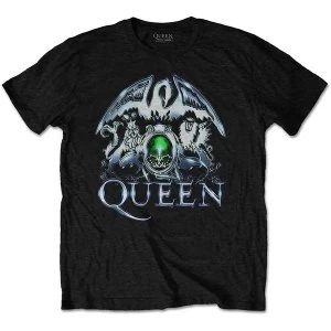 Image of Queen - Metal Crest Unisex Large T-Shirt - Black