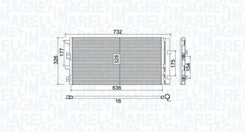 Image of MAGNETI MARELLI Air conditioning condenser MAGNETI MARELLI 350203797000